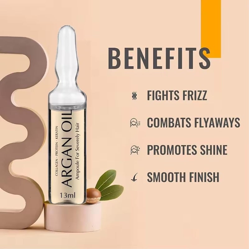 Complete Moisturizing Protein Brazilian Ultimate Hair Repair Kit- Salon‑Quality Enriched with Argan, Keratin, Collagen & Jojoba. Frizz Control, Revive Silky Hair. (Care Ampoules 1box) - Image 5